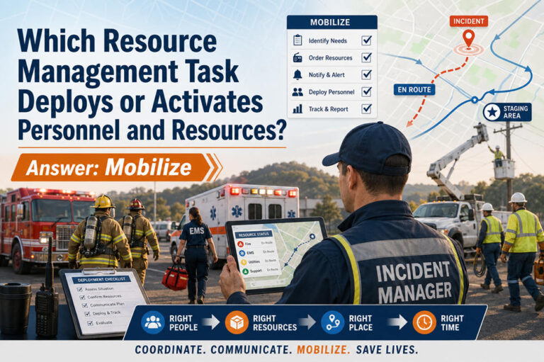 Which resource management task deploys or activates personnel and resources