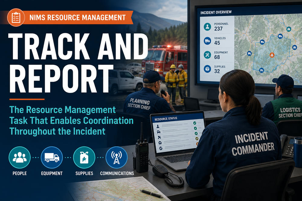 Which resource management task enables resource coordination throughout the incident