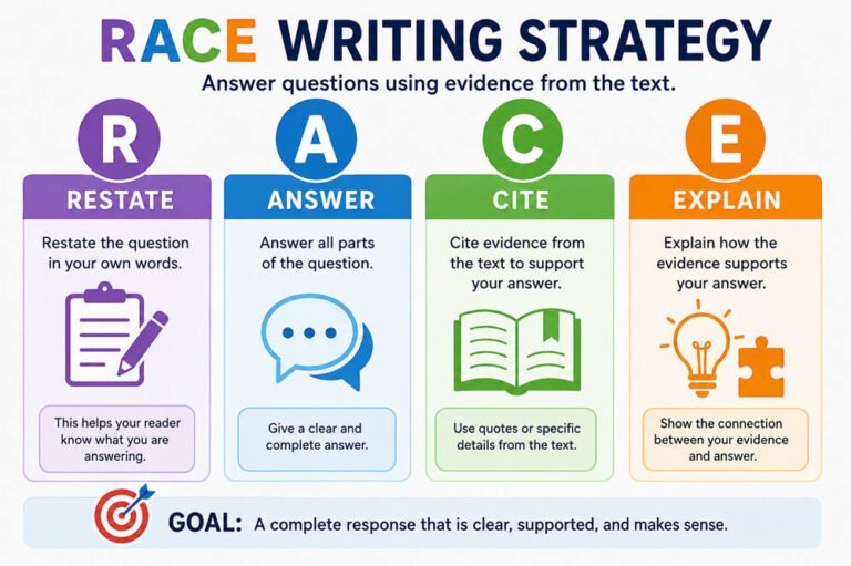 Race strategy writing examples