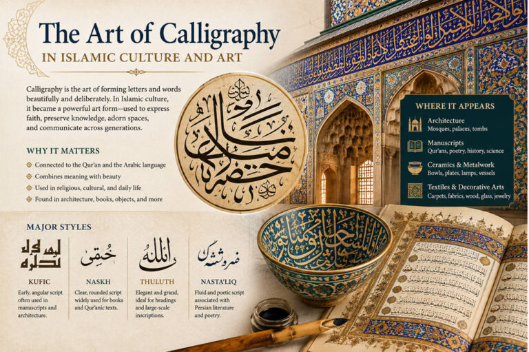 What is calligraphy and what role does it play in islamic culture and art