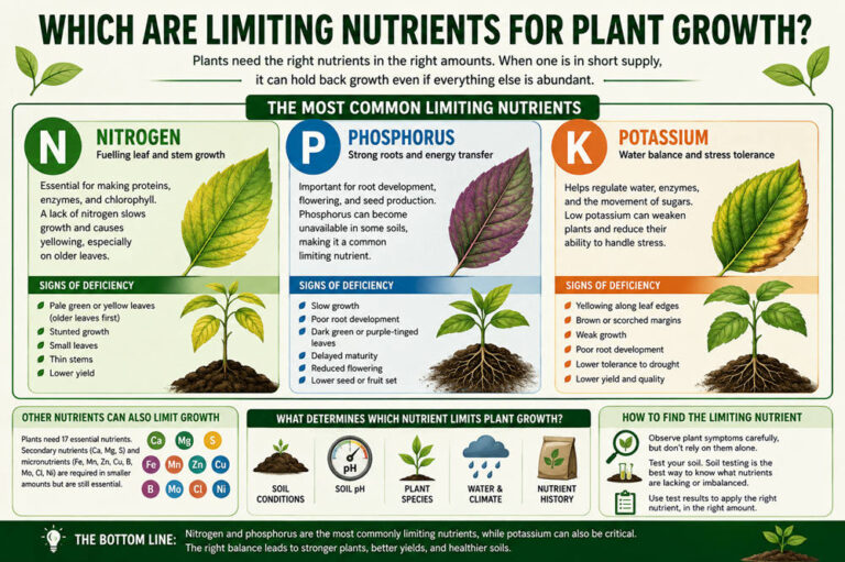 Which are limiting nutrients for plant growth