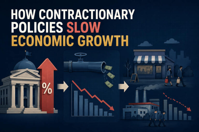 Which best explains how contractionary policies can hamper economic growth