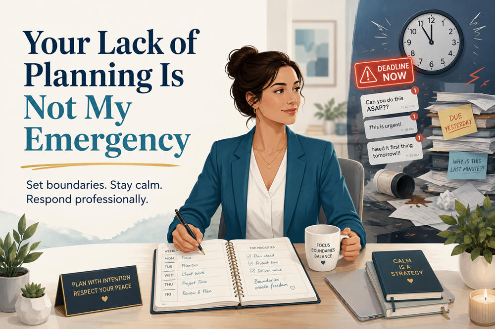 Your lack of planning is not my emergency